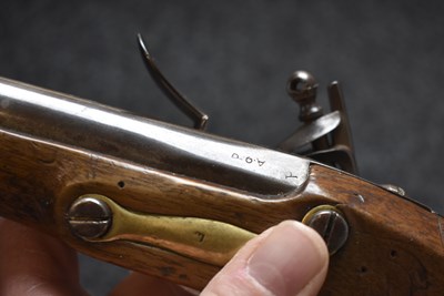 Lot 499 - A RARE .650 CALIBRE FRENCH FLINTLOCK AN IX CAVALRY PISTOL