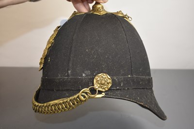 Lot 744 - A VICTORIAN ROYAL ARTILLERY SCOTTISH DIVISON OFFICER'S BLUE CLOTH HELMET