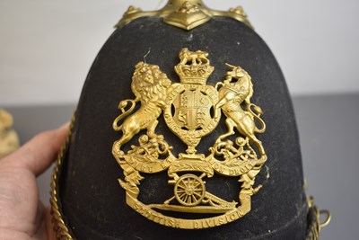 Lot 744 - A VICTORIAN ROYAL ARTILLERY SCOTTISH DIVISON OFFICER'S BLUE CLOTH HELMET