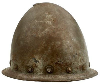 Lot 398 - A 16TH CENTURY ITALIAN CABASET HELMET IN THE SPANISH FASHION