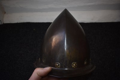 Lot 397 - A 16TH CENTURY ITALIAN CABASET HELMET IN THE SPANISH FASHION