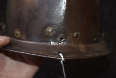 Lot 397 - A 16TH CENTURY ITALIAN CABASET HELMET IN THE SPANISH FASHION