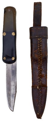 Lot 849 - A FOLDING BOWIE KNIFE BY BURT