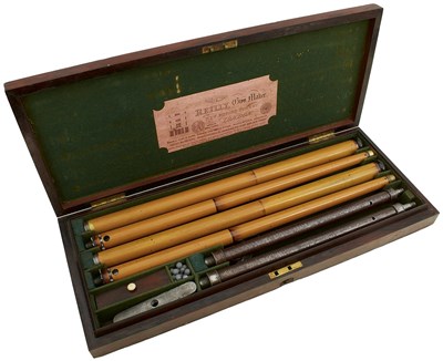 Lot 530 - A RARE CASED PAIR OF LACQUERED AIR CANES BY REILLY