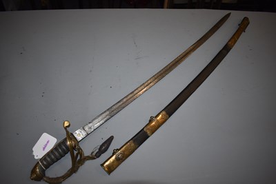 Lot 173 - A VICTORIAN 1845 PATTERN INFANTRY OFFICER'S SWORD TO THE 25TH (KING'S OWN BORDERS) REGIMENT OF FOOT