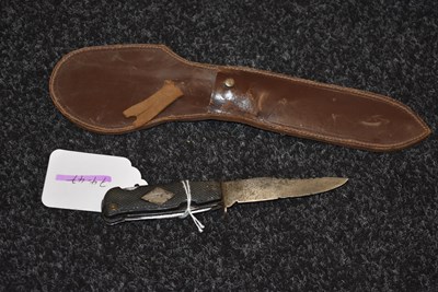 Lot 858 - A LATE VICTORIAN GERMAN SPORTSMAN'S OR SURVIVAL KNIFE