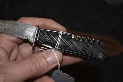 Lot 858 - A LATE VICTORIAN GERMAN SPORTSMAN'S OR SURVIVAL KNIFE