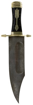 Lot 857 - A VERY LARGE BOWIE KNIFE