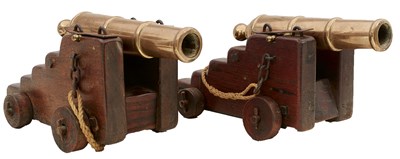 Lot 439 - A PAIR OF 19TH CENTURY BRONZE SIGNALLING CANNON