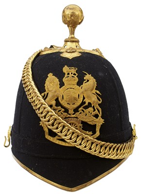 Lot 745 - A ROYAL CANADIAN ARTILLERY OFFICER'S BLUE CLOTH HELMET