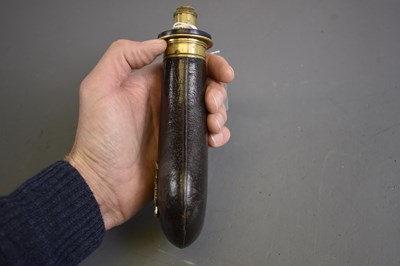 Lot 445 - A JAMES DIXON LEATHER GUN OR RIFLE FLASK