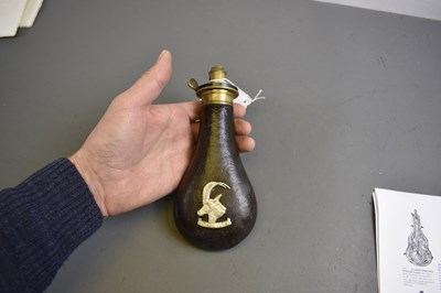 Lot 445 - A JAMES DIXON LEATHER GUN OR RIFLE FLASK