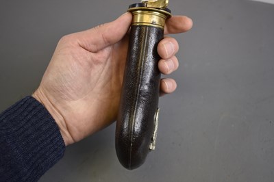 Lot 445 - A JAMES DIXON LEATHER GUN OR RIFLE FLASK
