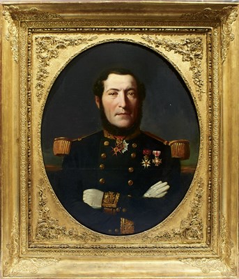 Lot 118 - FOLLOWER OF LOUIS GUEDY (FRENCH 1847-1926), PORTRAIT OF VICE ADMIRAL THOMASSET