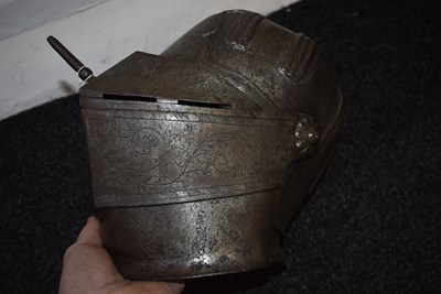 Lot 416 - A CLOSE HELMET FOR THE TOURNEY IN THE SOUTH GERMAN MANNER