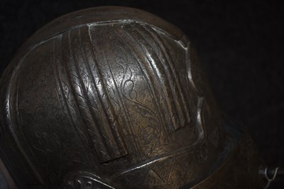 Lot 416 - A CLOSE HELMET FOR THE TOURNEY IN THE SOUTH GERMAN MANNER