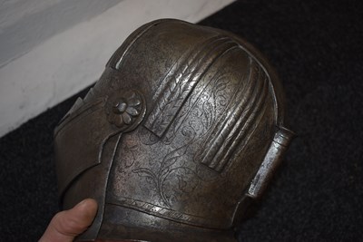 Lot 416 - A CLOSE HELMET FOR THE TOURNEY IN THE SOUTH GERMAN MANNER