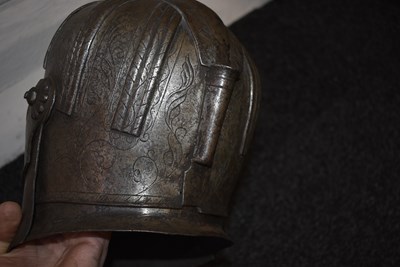 Lot 416 - A CLOSE HELMET FOR THE TOURNEY IN THE SOUTH GERMAN MANNER