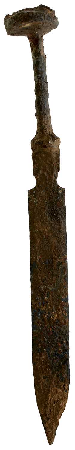 Lot 830 - AN IRON AGE SWORD IN EXCAVATED CONDITION