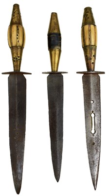 Lot 868 - THREE 19TH CENTURY SARDINIAN OR CORSICAN DAGGERS