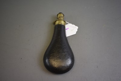 Lot 444 - A LEATHER COVERED GUN OR RIFLE FLASK