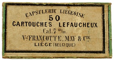 Lot 497 - A LEFAUCHEUX PINFIRE CARTRIDGE BOX