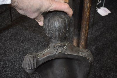 Lot 104 - A BRONZED SPELTER BUST OF HORATIO NELSON