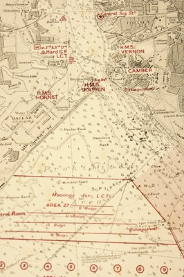 Lot 557 - A SCARCE SET OF TOP SECRET MOORING MAPS FOR OPERATION OVERLORD