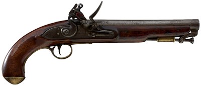 Lot 496 - A SCARCE .650 CALIBRE CANADIAN INDIAN CONTRACT FLINTLOCK PISTOL BY WHEELER & SON