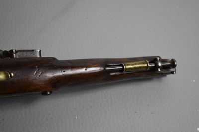 Lot 496 - A SCARCE .650 CALIBRE CANADIAN INDIAN CONTRACT FLINTLOCK PISTOL BY WHEELER & SON