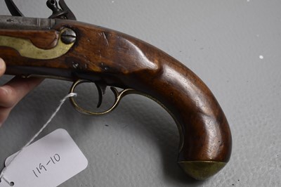 Lot 496 - A SCARCE .650 CALIBRE CANADIAN INDIAN CONTRACT FLINTLOCK PISTOL BY WHEELER & SON