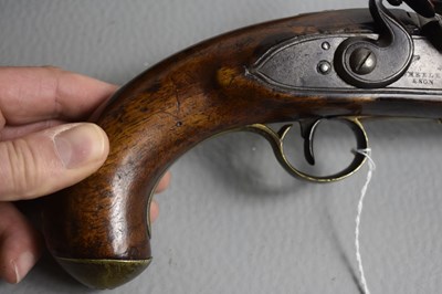 Lot 496 - A SCARCE .650 CALIBRE CANADIAN INDIAN CONTRACT FLINTLOCK PISTOL BY WHEELER & SON