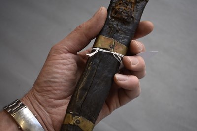 Lot 383 - AN 18TH CENTURY SCOTTISH DIRK SCABBARD