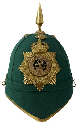 Lot 538 - A COMPOSITE GREEN CLOTH HELMET TO THE WEST RIDING REGIMENT