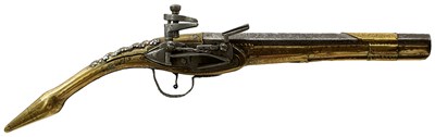 Lot 165 - AN 18-BORE ALBANIAN "RAT'S TAIL" HOLSTER PISTOL