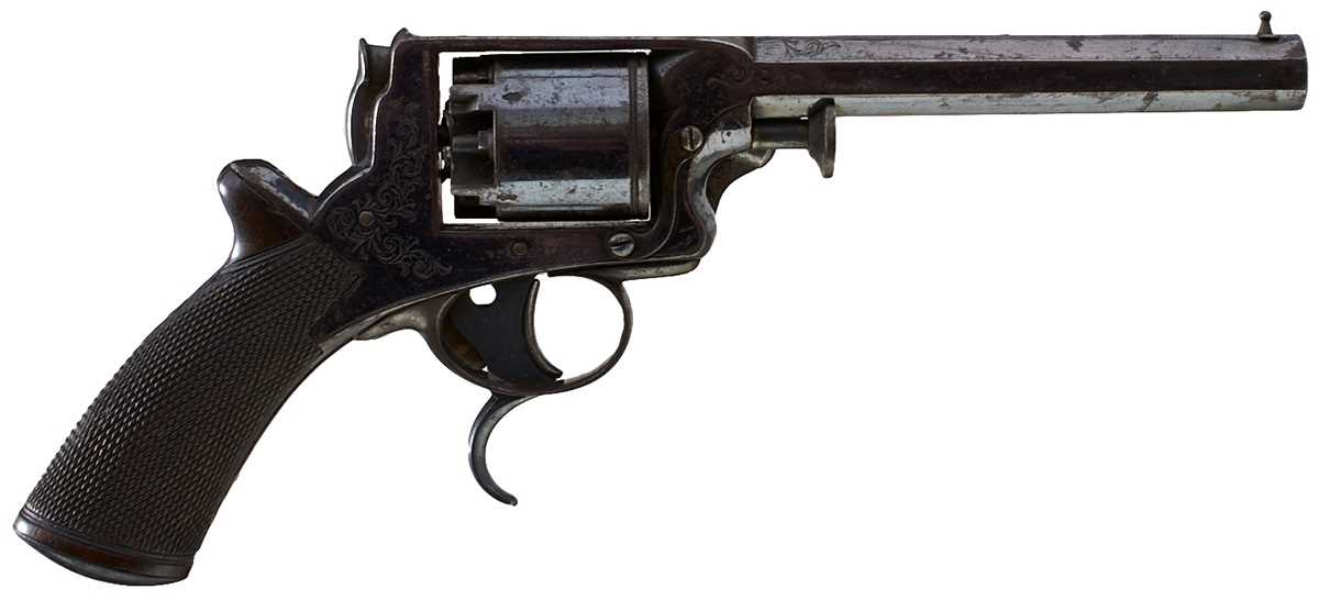 Lot 517 - A 54-BORE FIVE-SHOT PERCUSSION THIRD MODEL TRANTER REVOLVER