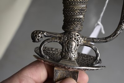Lot AN 18TH CENTURY SILVER HILTED SMALL SWORD