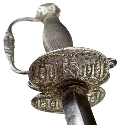 Lot 317 - AN 18TH CENTURY SILVER HILTED SMALL SWORD