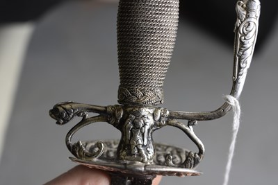 Lot 317 - AN 18TH CENTURY SILVER HILTED SMALL SWORD