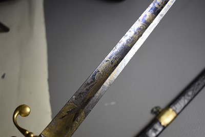 Lot 212 - A GEORGIAN NAVAL OFFICER'S FIVE BALL SPADROON OR SWORD