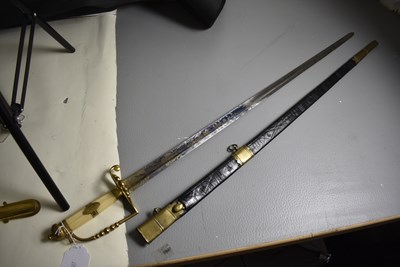 Lot A GEORGIAN NAVAL OFFICER'S FIVE BALL SPADROON OR SWORD