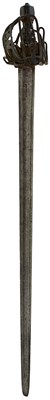 Lot AN 18TH CENTURY SCOTTISH BASKET HILTED BACK SWORD