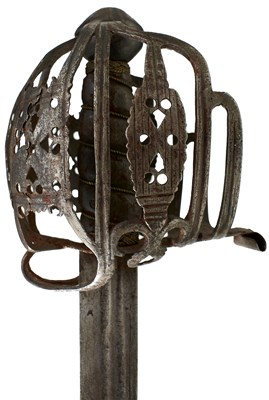 Lot 321 - AN 18TH CENTURY SCOTTISH BASKET HILTED BACK SWORD