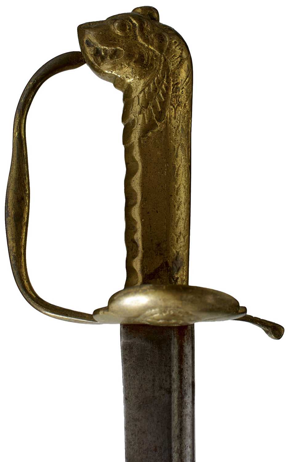 Lot 183 - A SCARCE LATE 17TH OR EARLY 18TH CENTURY MATROSSES BRASS HILTED INFANTRY HANGER