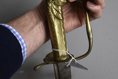 Lot 183 - A SCARCE LATE 17TH OR EARLY 18TH CENTURY MATROSSES BRASS HILTED INFANTRY HANGER