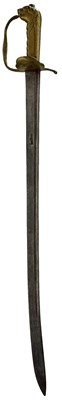 Lot 183 - A SCARCE LATE 17TH OR EARLY 18TH CENTURY MATROSSES BRASS HILTED INFANTRY HANGER