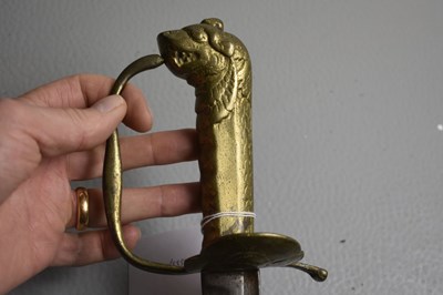 Lot 183 - A SCARCE LATE 17TH OR EARLY 18TH CENTURY MATROSSES BRASS HILTED INFANTRY HANGER
