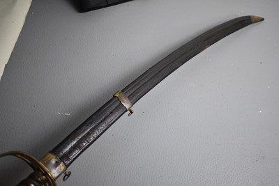 Lot 211 - AN 18TH CENTURY NAVAL OFFICER'S HANGER OR SWORD
