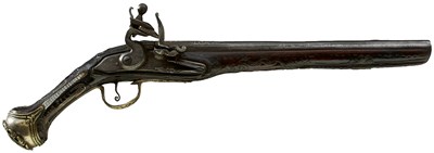 Lot 163 - A 20-BORE FLINTLOCK TURKISH HOLSTER PISTOL