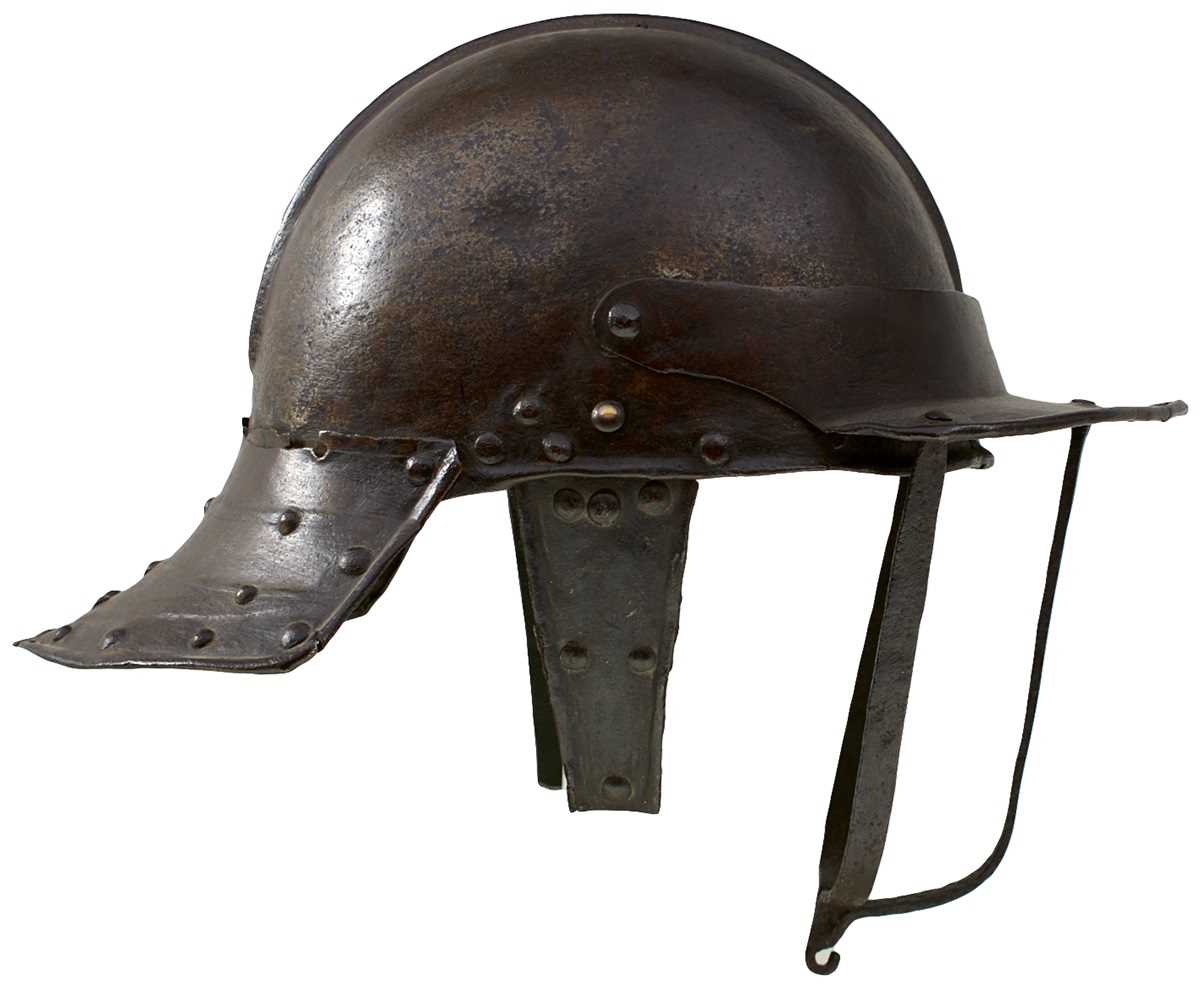 Lot 352 - AN ENGLISH CIVIL WAR PERIOD LOBSTER POT HELMET